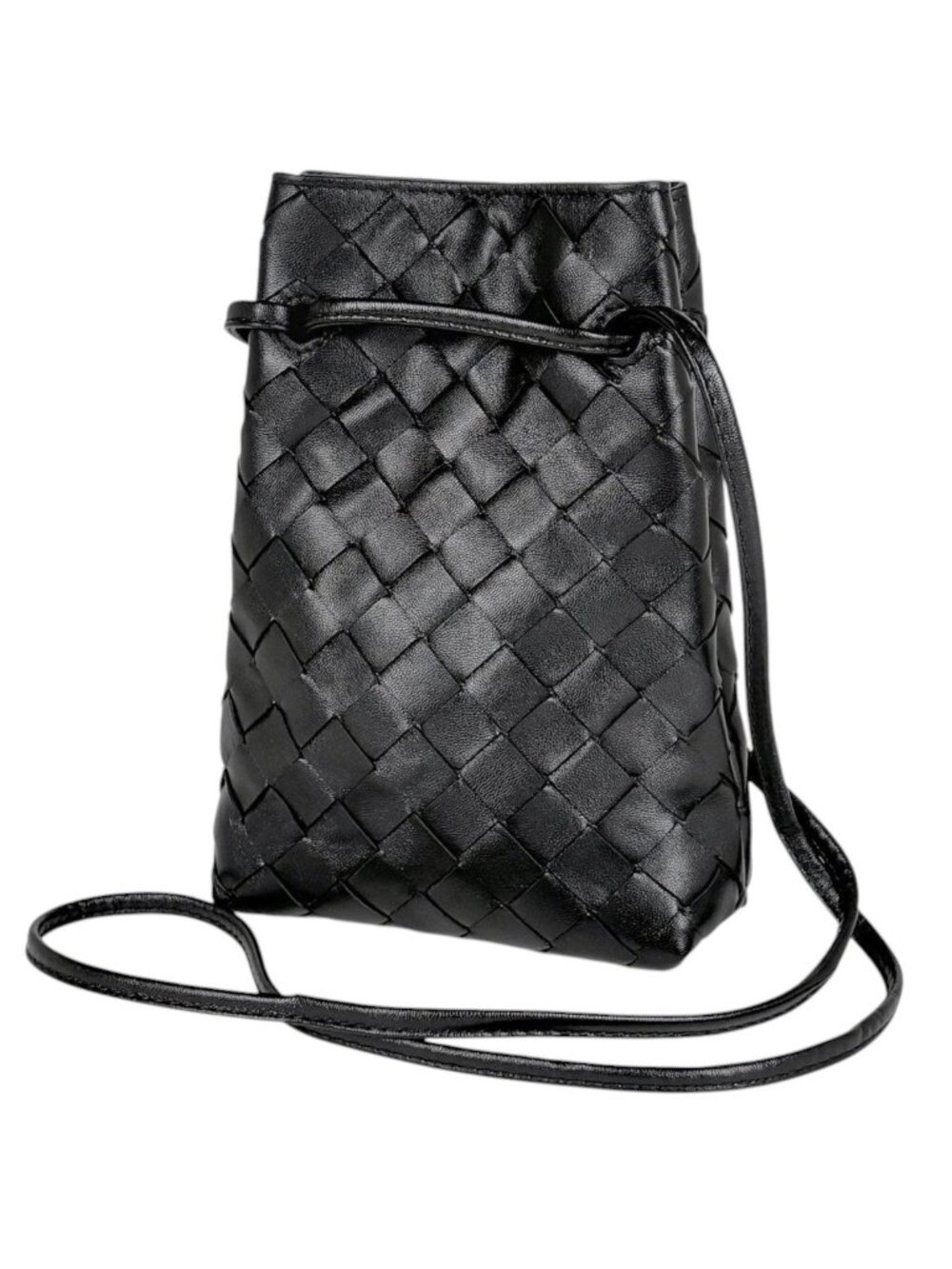 Bottega Veneta Shoulder Bag Intrecciato Braided Nappa Leather Black